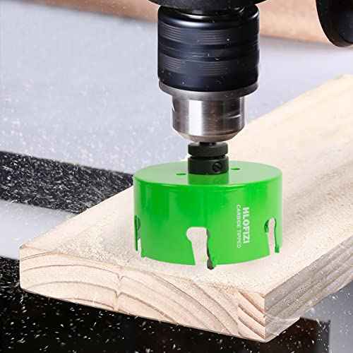 6-1/8 Inch Carbide Tipped Hole Saw for 6" Recessed Lights Multi-Material Hole Cutter with Arbor for Hard Wood, Drywall, Plaster Ceiling, Sheetrock, Plastic, Fiberglass, 5X Faster, Green