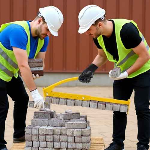 Adjustable Heavy Duty Brick Tongs with Rubber Grip for Lifting 6 to 10 Bricks Masonry Tools Brick Tong Lifting Tongs Perfect for Brick Cutter Paver Splitter Projects