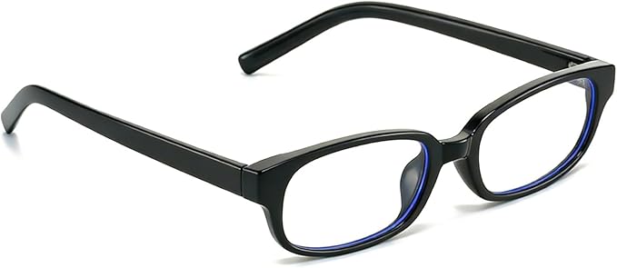HJSTES Retro Clear Rectangle Glasses for Women Men Fake Blue Light Blocking Lens Narrow Frame Non Prescription Eyeglasses