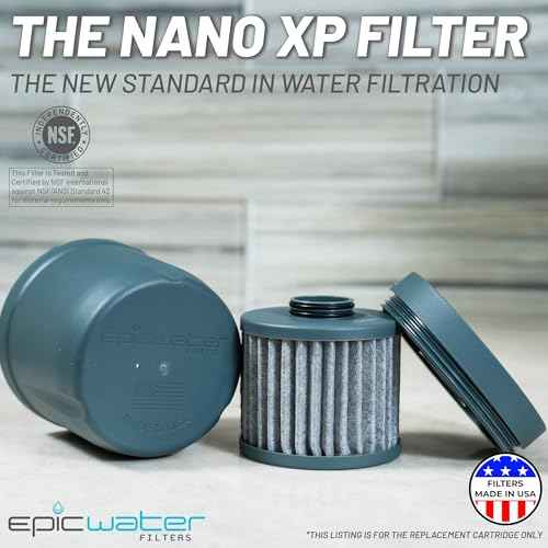 Epic Nano XP Water Filter ? Made in USA ? Removes 70+ Contaminants Including PFAS, Lead, Bacteria, Viruses and Microplastics ? 100 Gallon Capacity ? Replaceable Inner Cartridge ? Recyclable