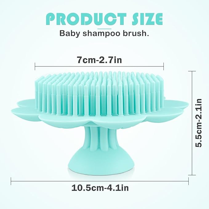 Baby Cradle Brush - Silicone Massage & Exfoliator Brush for Newborns to Toddlers (Green)