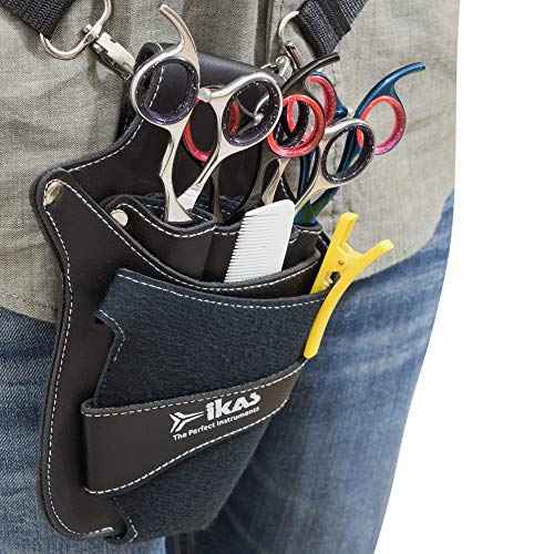 IKAS Scissor Holster - Multi Color PU Leather Shear Holder for Hairdressers, Barbers & Pet Groomers - Waist/Shoulder Belt Shear Holder