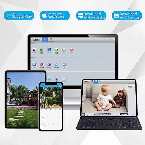 NVR for Security Camera System, 4K 4CH Network Video Recorder, Support 4K/5MP/4MP/3MP/1080P PoE IP Camera, Face Detection, 24/7 Recording (HDD Not Included)