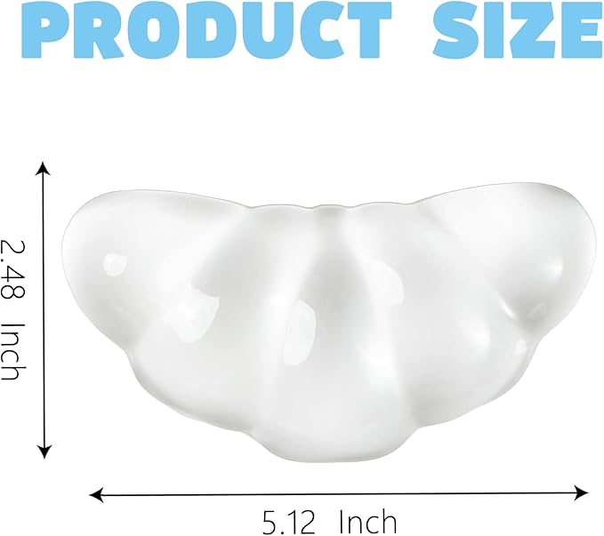 Gel Wrist Rest for Keyboard and Mouse Transparent White Bread Elbow Pad Cushion Ergonomic Cute Clear Cool Croissant Mouse Wrist Pad Support Silicone Non-Slip Computer Gaming Home Office Hand Pillow