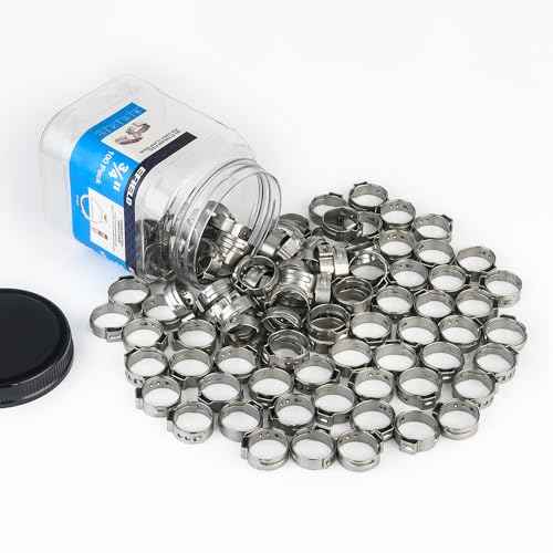 100-Pack EFIELD 3/4-inch Stainless Steel Pex Cinch Clamp Rings for Pex Tubing Pipes,(CLAMP018)