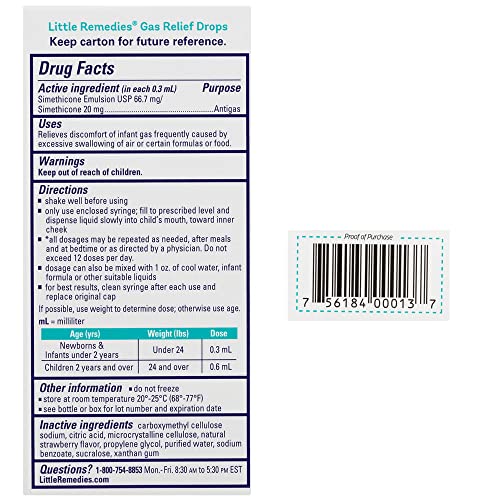 Little Remedies Baby Gas Drops, 1 Fl Oz (Pack of 3)