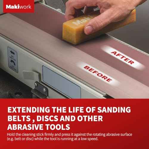 8" x 1-1/2" x 1-1/2" Abrasive Cleaning Eraser Stick for Sanding Belts Sanding Discs Paper Skateboards - Natural Rubber Eraser Stick