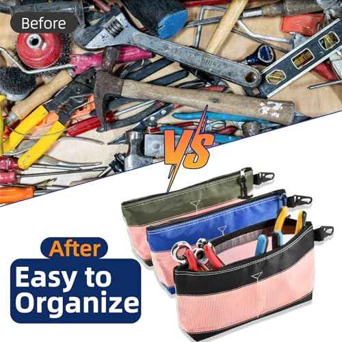 4Pcs Clear Tool Pouch, 11" Zipper Pouches, Durable Organizer Bag for Box Organizers and Storage, Heavy Duty Small