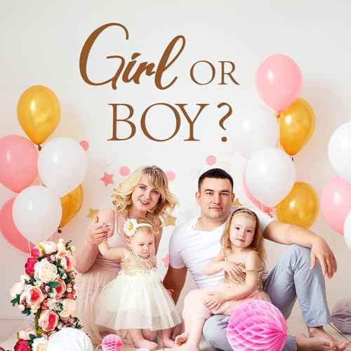 Girl Or Boy Decal Sign for Balloons Arch Backdrop, Large Adhesive Sign Decal Letters Sticker Wall Decor Decorations for Baby Shower Gender Reveal Party