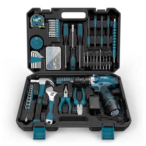 Sundpey Tool Kit 206PCs with Drill - 12V Cordless Power Drill Combo Home Tool Set - Portable Basic General Household Toolbox for Men Women for Garden Office House Repair (Screwdriver Set & Pliers Set)