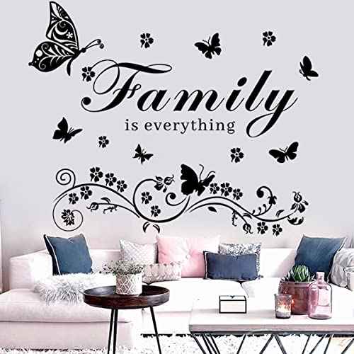 Family Wall Art Decal - Removable Wall Stickers Quotes 'Family is Everything' for Living Room, Bedroom, Dining Room, Kitchen