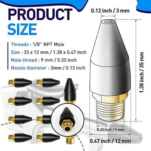 10 Pcs Rubber Air Tool For Air Nozzle Tip, Blow Gun Rubber Tip For Air Tool, Parts Air Nozzle For Air Blow Guns Tool For Air Tool Parts & Accessories Air Blow Guns Tool Black