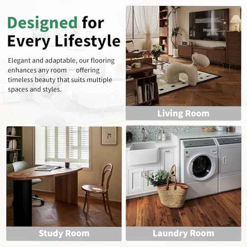 Peel and Stick Vinyl Floor Tiles Upgraded 0.07-Inch 36" x 6", 54 Sq. Ft. 36-Pack, Wood Look Waterproof Self-Adhesive Flooring Planks, DIY Flooring for Kitchen, Bathroom, Living Room, RV, Dark Brown