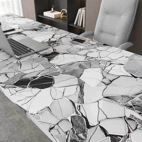 LaCheery White Gray Black Marble Contact Paper for Countertops Kitchen Counter Top Peel and Stick Waterproof Marble Wallpaper for Bathroom Countertop Vinyl Wrap Cabinets Walls Removable Roll 15.8"x80"