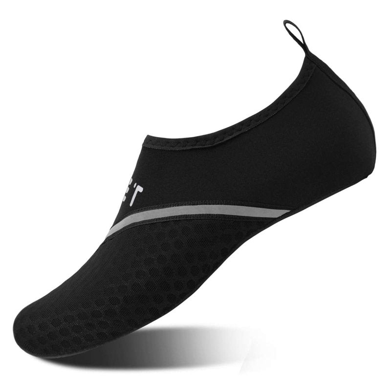 WateLves Water Sports Shoes Barefoot Quick-Dry Aqua Yoga Socks Slip-on for Men Women (DXB.Black, 38/39)
