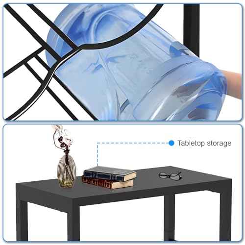 5 Gallon Water Bottle Holder for 6 Bottles, 3 Tiers Heavy-Duty Water Cooler Jug Rack with Reinforcement Frame for Home, Office, Restaurant