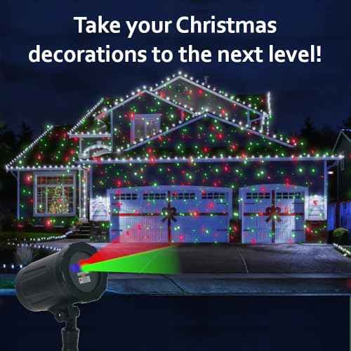 Christmas Projector Laser Lights Outdoor - Outlet Timer and Remote Included - 18 Patterns - Red and Green