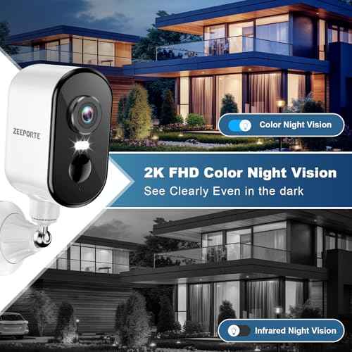2K Security Cameras Wireless Outdoor, Pan Rotating 360¡Æ Battery Powered WiFi Camera with AI Motion Detection, Color Night Vision, Spotlight, Siren, 2-Way Talk, Waterproof, SD/Cloud Storage