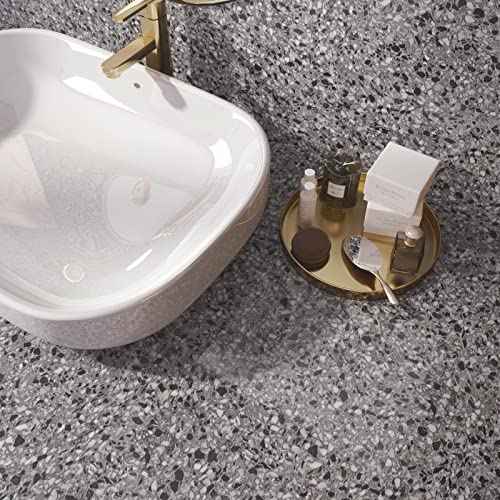 Yenhome Black Granite Contact Paper for Countertops Waterproof Granite Countertop Contact Paper Self Adhesive Marble Counter Top Covers for Kitchen Island Bathroom Cabinets Granite Wallpaper 17.7"x80"