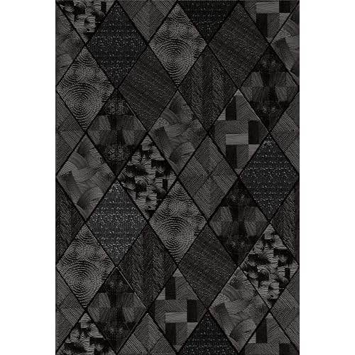 Zeeko Black Textured Peel and Stick Wallpaper 3D Embossed Geometric Linear Contact Paper Removable Waterproof Wall Paper 17.3" x 80"