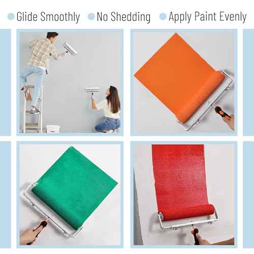 Bates- Paint Roller Covers, 14 Inch, 3 Pack, Yellow Stripes, 1/2" Nap Microfiber Paint Rollers