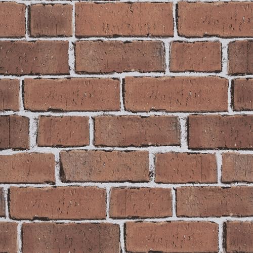 TANONE Brick Wallpaper Peel and Stick 17.5" X 118.1" Self-Adhesive Wallpaper Faux Red Brick Contact Paper-Waterproof and Removable Vinyl Wall Paper for Bedroom Fireplace Kitchen Home Decoration