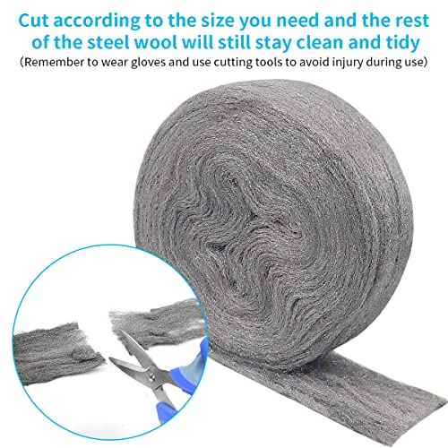 Steel Wool Roll, 30 FT Flexible Stainless Steel Wool Rolls Interstice Hole Filler, Barrier Wire Mesh Hole Fill Fabric, Control Gap Filter Keep Animals Away from Holes for House Garage