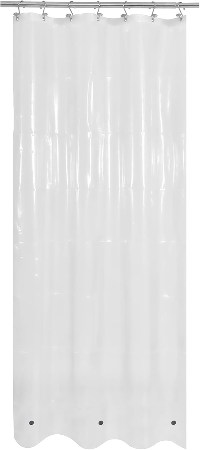 Mrs Awesome Stall Shower Curtain Liner 36x72, PEVA Plastic Shower Liner for Bathroom Lightweight & Waterproof, 36 x 72, Clear