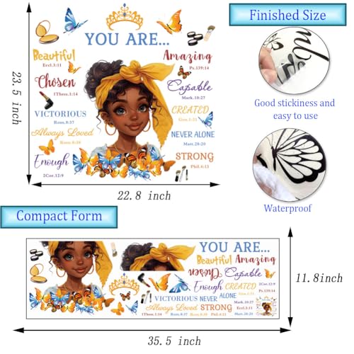 Black Girl Magic Wall Stickers Decals Butterflies Inspirational Positive Word Wall Decal Peel and Stick Butterflies Wall Art Decals for Girls Bedroom Baby Nursery Kids Bedroom