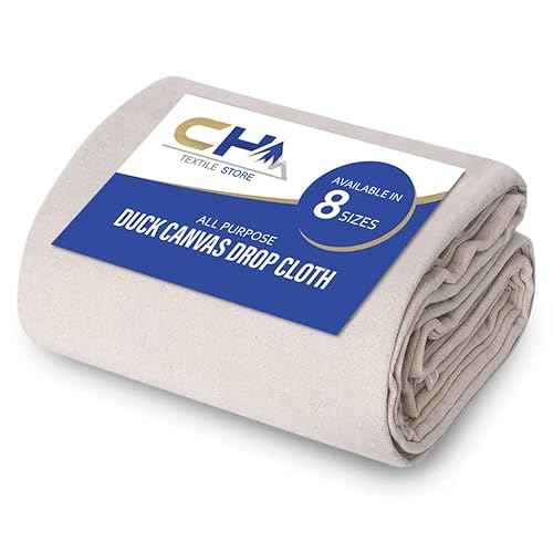 Canvas Painters Drop Cloth (Size 4 x 5 Feet - Pack of 1) - Pure Cotton Paint Drop Cloth for Painting, Curtains, Furniture & Floor Protection - All Purpose Thick Canvas tarp with Double Stitched Edges