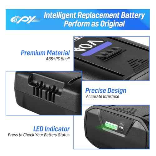 CPY Replacement for Kobalt 40V Battery 6Ah, Compatible with Kobalt 40V Max Battery KB-540-06 KB440-06 KB240-06 KB2540C-06 KB640-03 for Cordless Power Tools