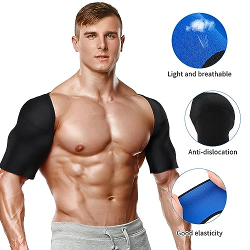 Double Shoulder Brace for Men Women - Sports Shoulder Protective Gear for Pains Relief - Shoulder Strap Brace for Sleeping Outdoor Lifting, Size S
