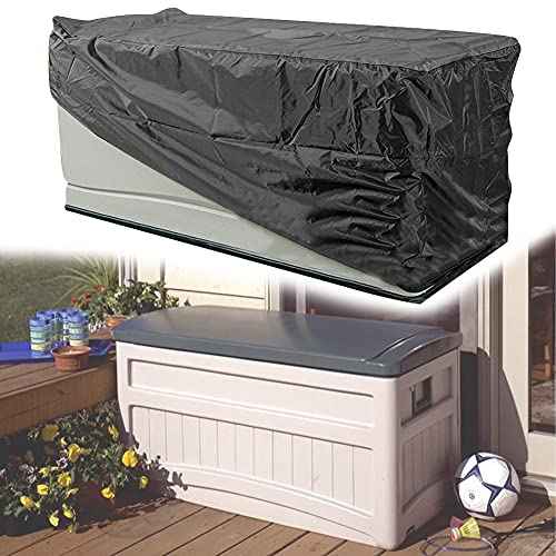Deck Box Cover Waterproof Heavy Duty Patio Ottoman Cover All Weather Protection Outdoor Large Deck Cover Rectangular for Keter Suncast Lifetime
