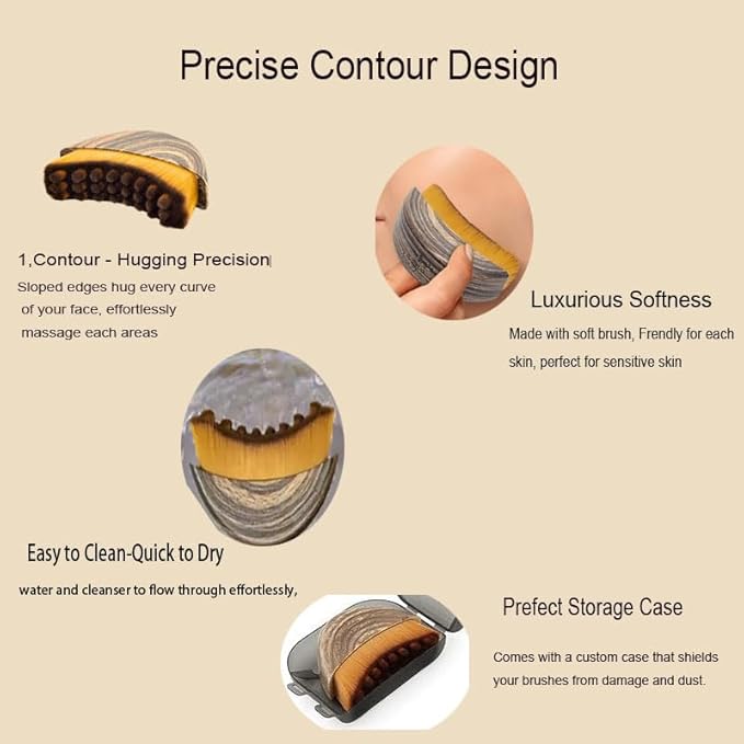 Dry Lymphatic Contour Face Brush for Lymphatic Drainage, 2 Packs Soft Facial Brushes Curved Design Tool Drainage Massager for Face Chin Sculpting Lifting Skin Care Gift for Women and Girls (Mix)
