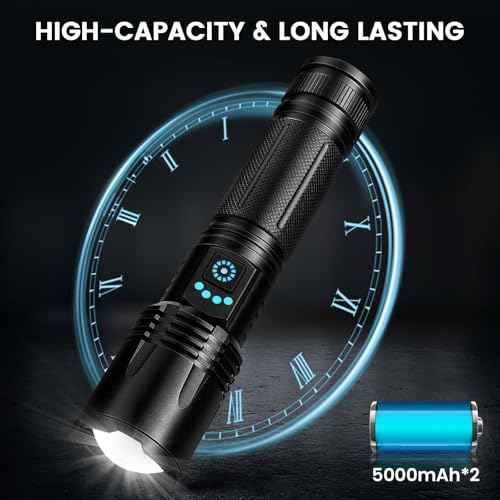 3 Pack Rechargeable Flashlights High Lumens, 99,000 Lumens Super Bright LED Flashlight for Home Camping, Handheld Flash Light Waterproof Flashlight with 5 Modes & Adjustable Function