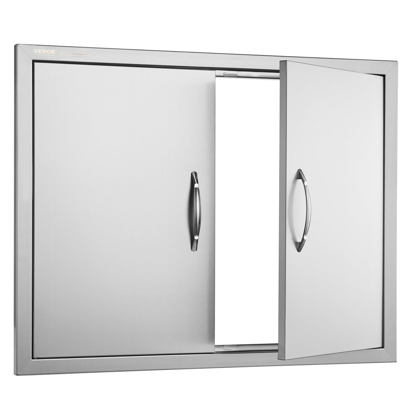 VEVOR Outdoor Kitchen Double Wall BBQ Access Door, 31W x 24H Inch Stainless Steel Flush Mount Door with Handles and Hooks for Grilling Station