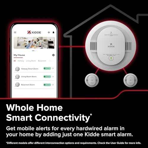 Kidde Hardwired Kidde App Enabled Smart Smoke Detector with AA Backup Battery, Interconnected Alarm