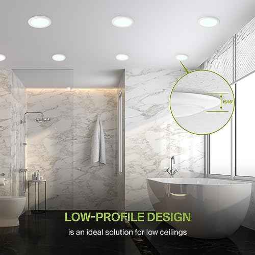 ASD 12 Pack LED Disk Lights 6 Inch, 15W 5000K Daylight 1300LM CRI90+, Dimmable Flush Mount Ceiling Light Fixture, Low Profile Surface Mount Disc, Junction Box or Recessed Can Install, ETL Energy Star