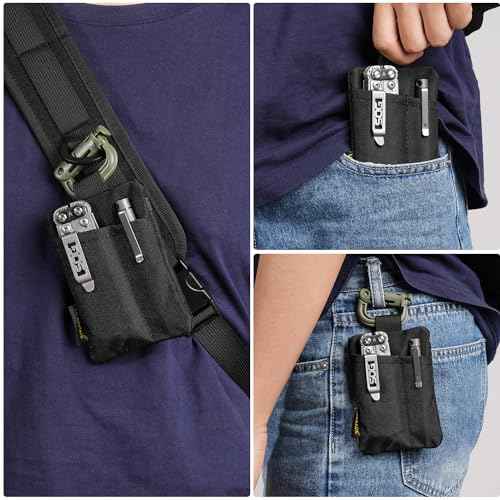 VIPERADE VE29 EDC Pouch, Pocket Organizer with 3 EDC Pocket Slots, EDC Pocket Pouch with Zipper Pocket for EDC Gears, EDC Pocket Organizer for Everyday Carry