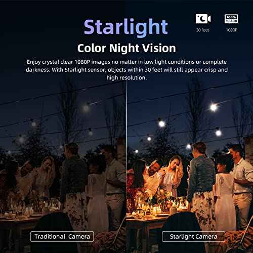 virtavo Security Cameras Wireless Outdoor, Battery Powered Starlight Color Night Vision Weatherproof, Surveillance WiFi Home Camera Outside, AI Motion Detection, Compatible with Alexa