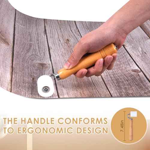 Wallpaper Smoothing Roller, Rubber seam roller, wheel roller Corner Seam Roller for wallpaper, wood hand wallpaper roller pack of 2