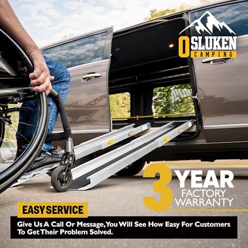 7FT Portable Wheelchair Ramp, 84"L x 7.2"W Aluminum Ramps for Wheelchairs for Home, 1200LBS Capacity Telescopic Non-Skid Threshold Handicap Wheel Chair Ramp for Doorways, Stairs, Steps, 2 Pack