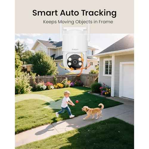 Anlapus C281 3MP 2K Security WiFi Camera Outdoor, 360¡Æ Pan/Tilt Wired Security Camera, AI Detection, Auto Track, Color Night Vision, 2-Way Audio, 2.4/5GHz, Light Siren Alarm, Cloud/Memory Card Storage