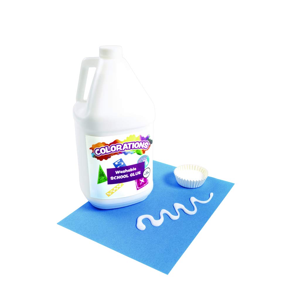 Colorations Washable White Glue - 1 Gallon, Dries Clear, Ideal for Crafts, School, Home & Office Use, Non-Toxic, Perfect for Craft Projects & Homeschool