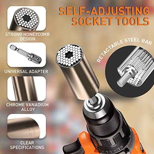 BIIB Super Universal Socket Tools, Universal Socket Mens Gifts for Men Him, Husband, Grandpa, Cool Stuff Gifts for Boyfriend Tools for Men Cool Gadgets