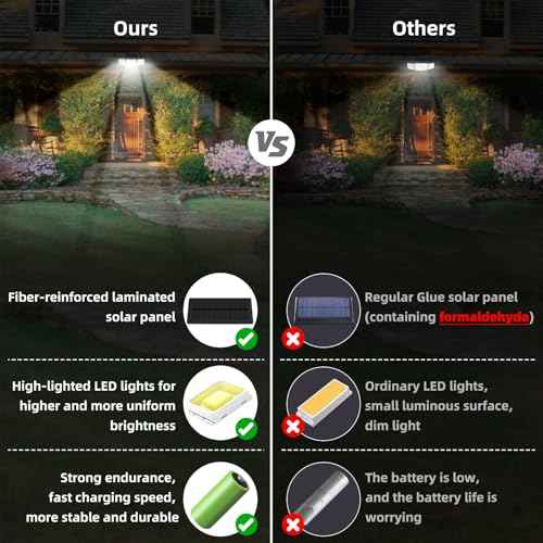 2500LM Solar Lights Outdoor with Motion Sensor,3 Head 270¡Æ Wide Angle Street Area Lights,IP65 Waterproof Security Lighting with 3 Modes(Non-Remote,3 Pcs)