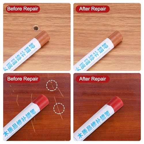 HARFINGTON Wood Filler Sticks Wood Furniture Scratch Repair Filler Sticks Furniture Touch Up Markers with Yellow Scraper for Wood Holes Wood Floor Table Door Cabinet, Sapphire-Blue