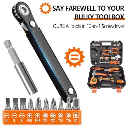 Right Angle Screwdriver Set Mens Gifts, Mini Ratcheting 90 Degree Offset Screwdriver Pocket Mini Low Profile Ratchet Wrench Bit Socket Set Sewing Machine Tool Stocking Stuffers Mens Gifts for Him