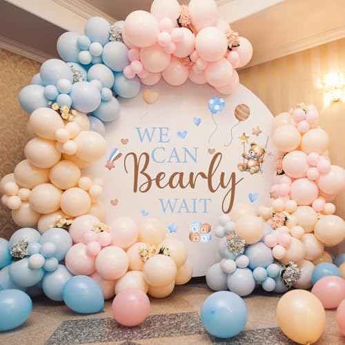 Bearly Wait Wall Decal - Bear Sign Welcome Baby Shower Decorations, Removable Sticker for Balloon Arch Backdrop Decor, Gender Reveal Pregnancy Party Supplies