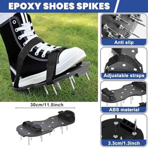 Self-Levelling Cement Tool Kit, Epoxy Floor Kit, Spike Roller for Self Leveling, Floor Leveling Tools with Epoxy Roller, Epoxy Shoes Spikes, Self-Leveling Rake, Stainless Steel Scraper, Extension Rods